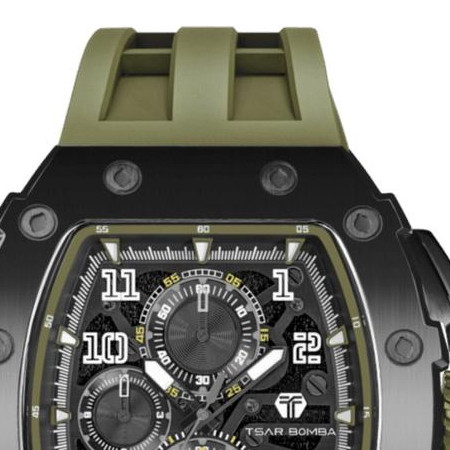 Tsar Bomba TB8204Q-38 Elemental Calendar Black Green - zegarek męski 3