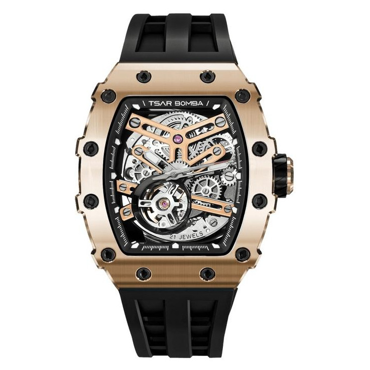 Tsar Bomba TB8208A-16 Elemental Automatic Rose Gold Black - zegarek męski 1