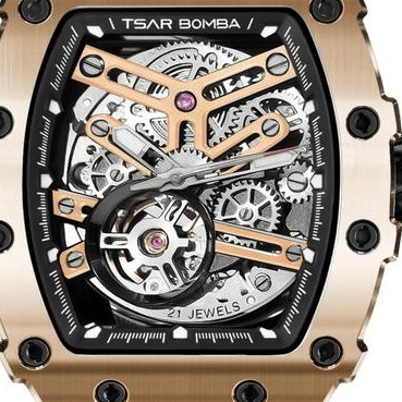 Tsar Bomba TB8208A-16 Elemental Automatic Rose Gold Black - zegarek męski 2