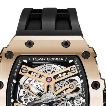 Tsar Bomba TB8208A-16 Elemental Automatic Rose Gold Black - zegarek męski 3