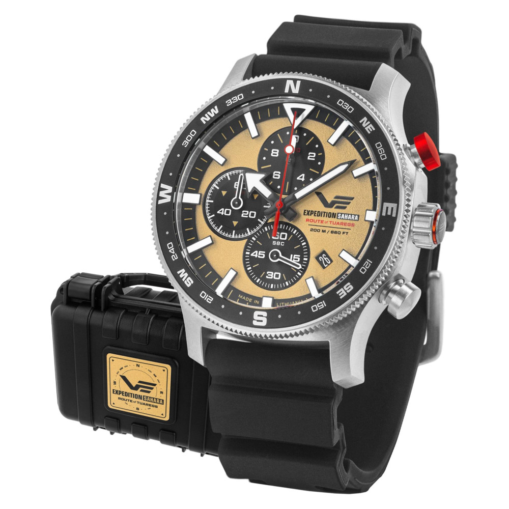 Vostok Europe 6S10-598A753 Expedition Sahara Route of Tuaregs Chrono 48mm - zegarek męski 1