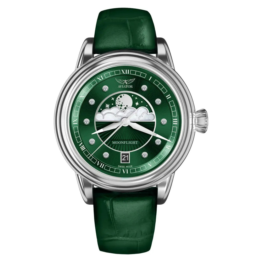 Aviator Douglas Moonflight Diamond Polska Edycja V.1.33.0.390.4 PL - zegarek damski 1