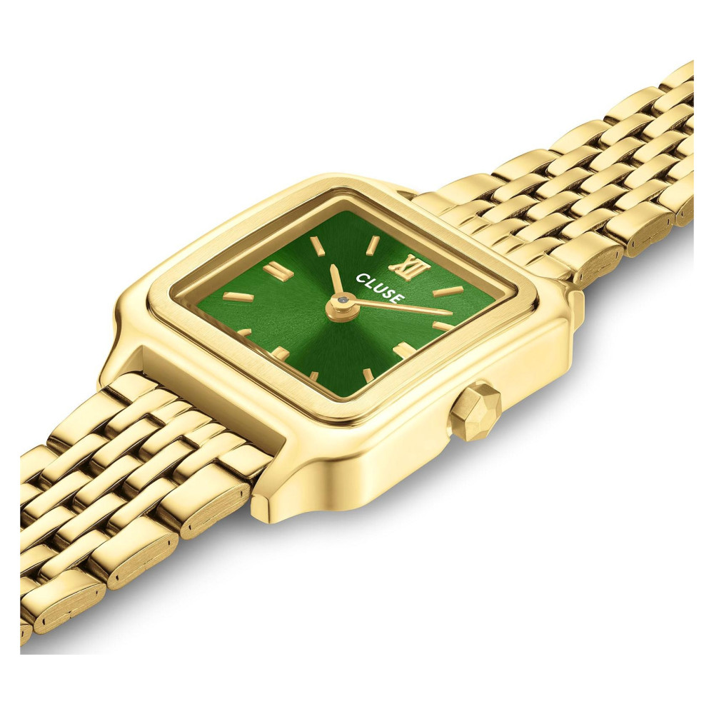 Cluse CW15504 Gracieuse Mini Double Steel Forest Green Gold - zegarek damski 7