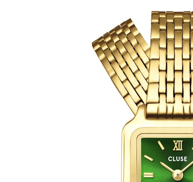 Cluse CW15504 Gracieuse Mini Double Steel Forest Green Gold - zegarek damski 4