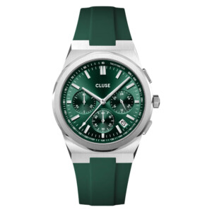 Cluse CW20808 Vigoureux Chrono Silicone Green Silver - zegarek męski