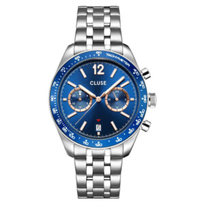 Cluse CW25601 Aravis Dual Timer Steel Blue Silver - zegarek męski