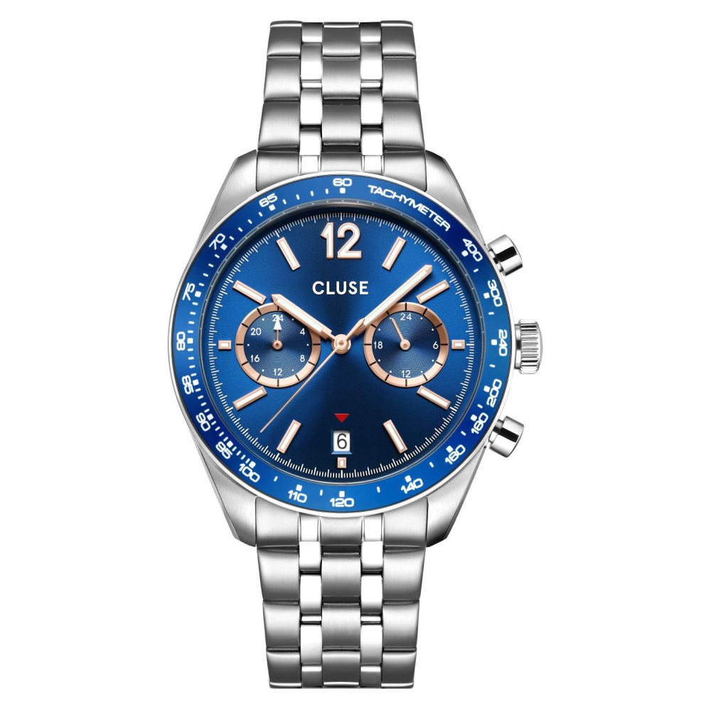 Cluse CW25601 Aravis Dual Timer Steel Blue Silver - zegarek męski 1