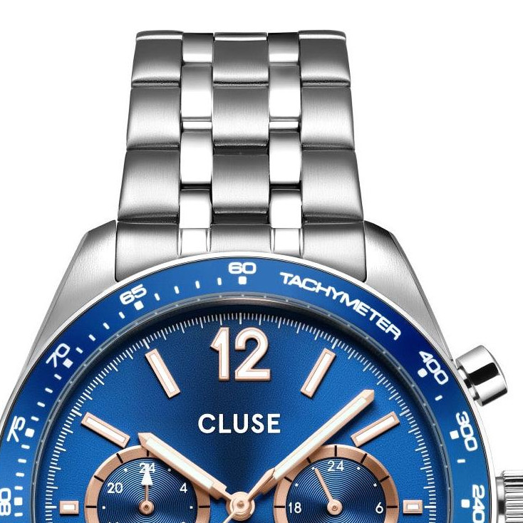 Cluse CW25601 Aravis Dual Timer Steel Blue Silver - zegarek męski 3