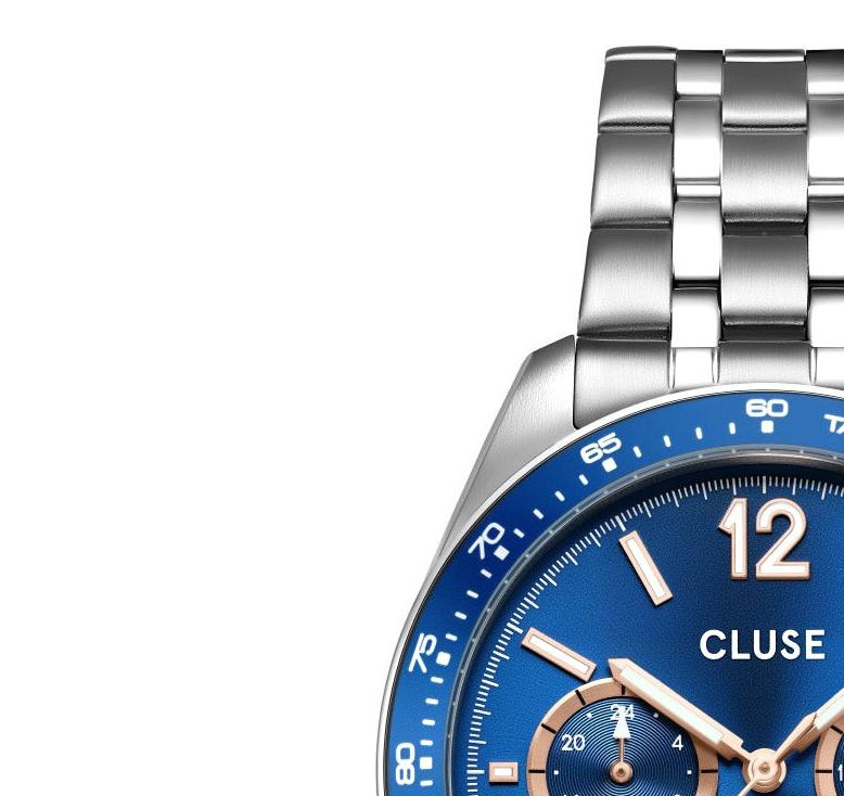 Cluse CW25601 Aravis Dual Timer Steel Blue Silver - zegarek męski 4