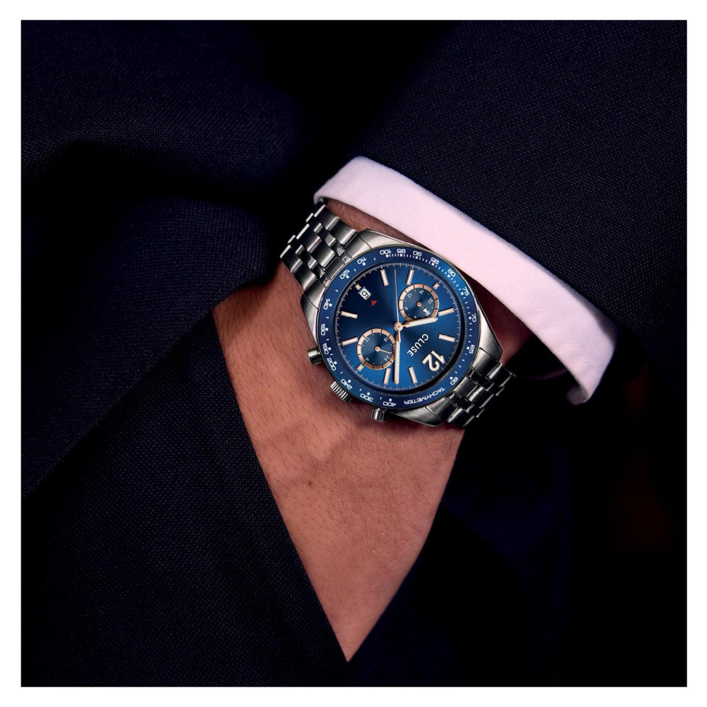 Cluse CW25601 Aravis Dual Timer Steel Blue Silver - zegarek męski 11