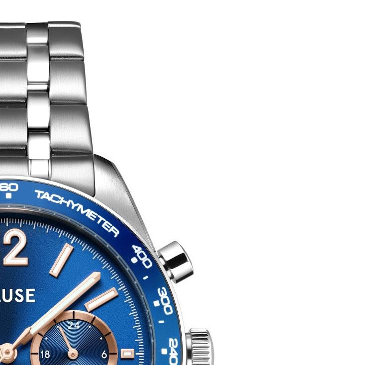 Cluse CW25601 Aravis Dual Timer Steel Blue Silver - zegarek męski 5