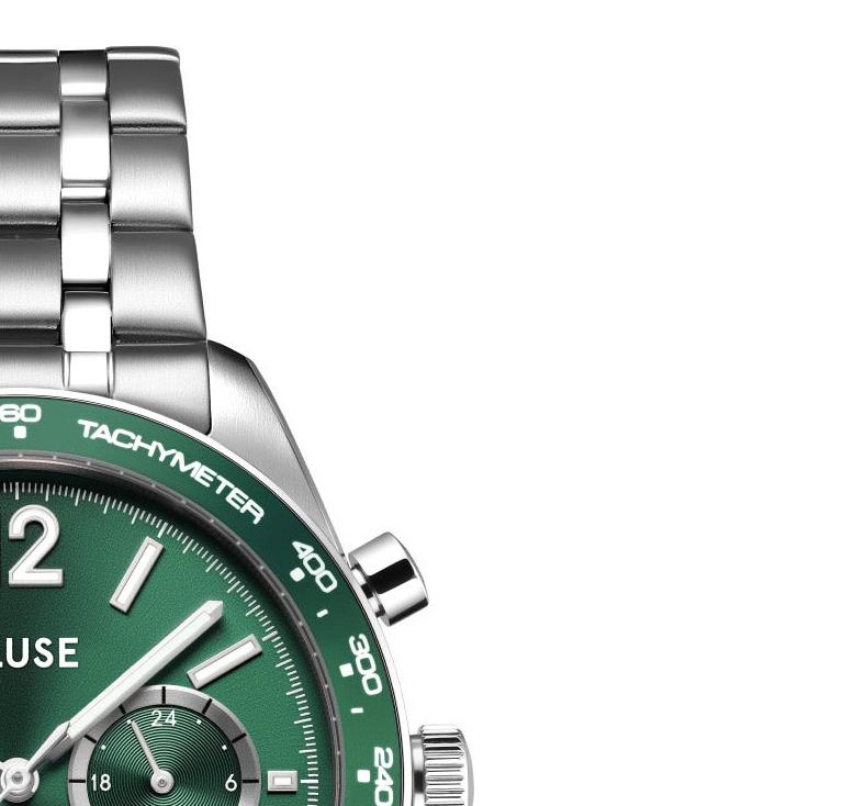 Cluse CW25602 Aravis Dual Timer Steel Green Silver - zegarek męski 5