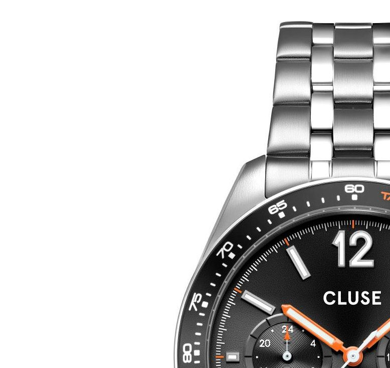 Cluse CW25603 Aravis Dual Timer Steel Black Silver - zegarek męski 4