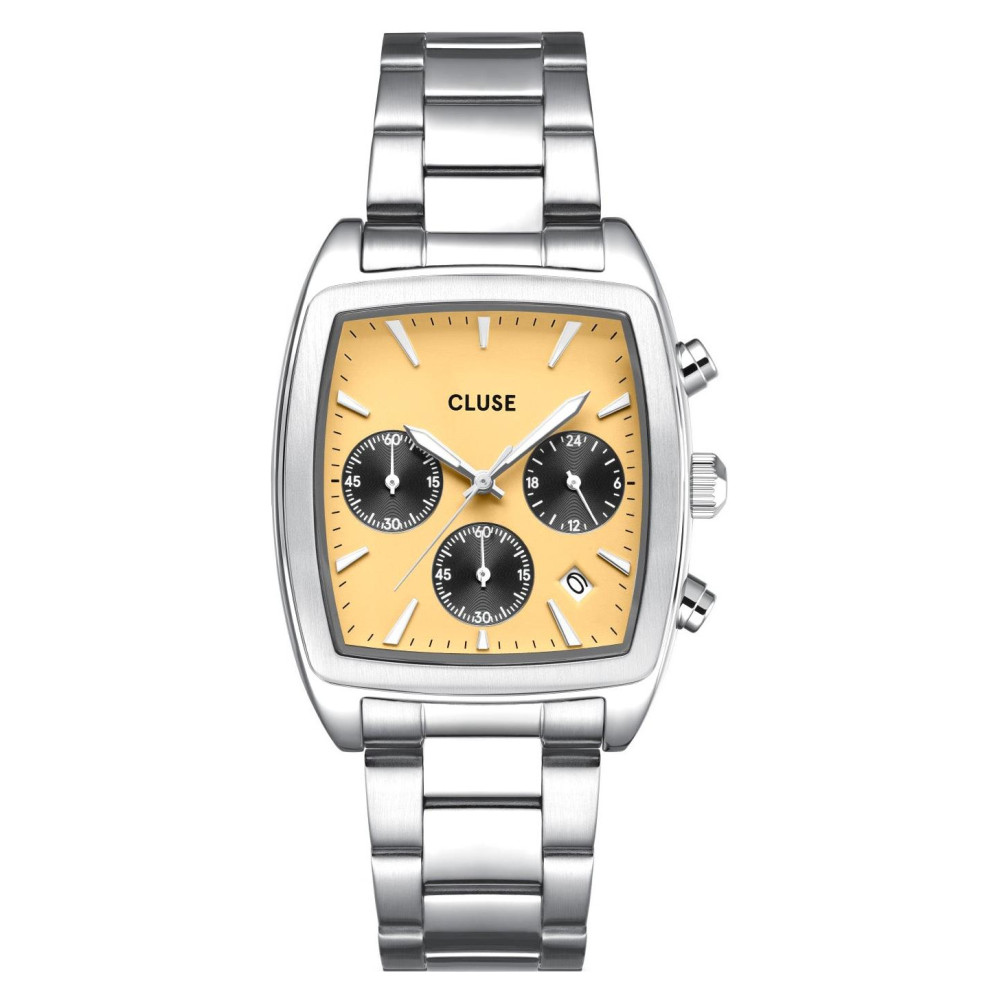 Cluse CW52004 Quartaut Chrono Steel Yellow and Grey Silver - zegarek męski 1