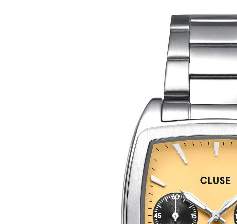 Cluse CW52004 Quartaut Chrono Steel Yellow and Grey Silver - zegarek męski 4