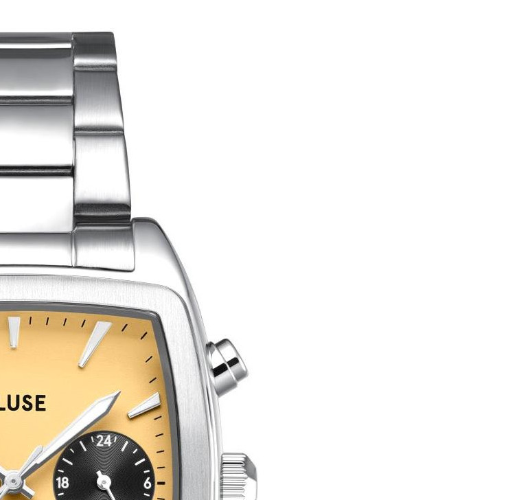 Cluse CW52004 Quartaut Chrono Steel Yellow and Grey Silver - zegarek męski 5