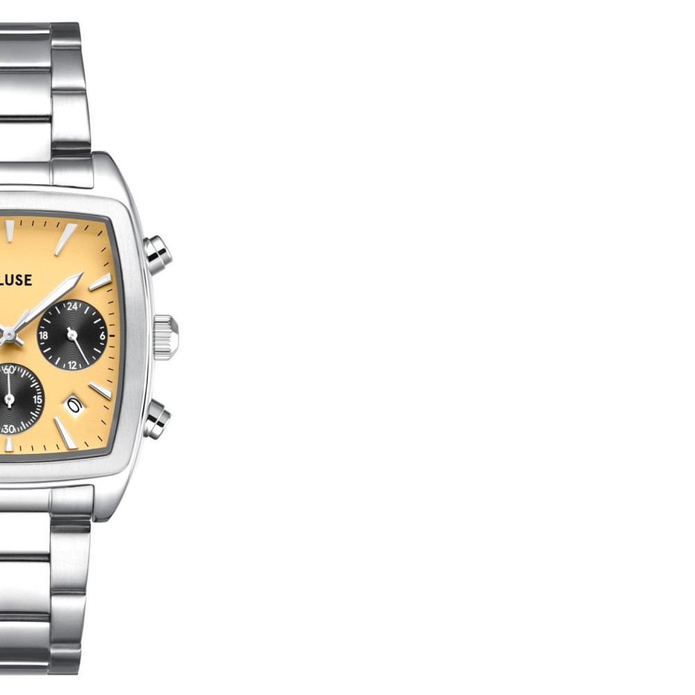 Cluse CW52004 Quartaut Chrono Steel Yellow and Grey Silver - zegarek męski 6