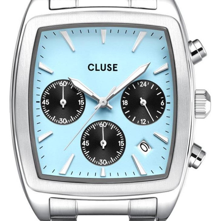 Cluse CW52005 Quartaut Chrono Steel Blue and Black Silver - zegarek męski 2