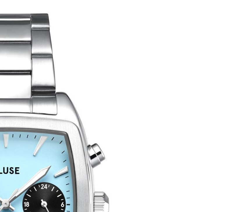 Cluse CW52005 Quartaut Chrono Steel Blue and Black Silver - zegarek męski 5