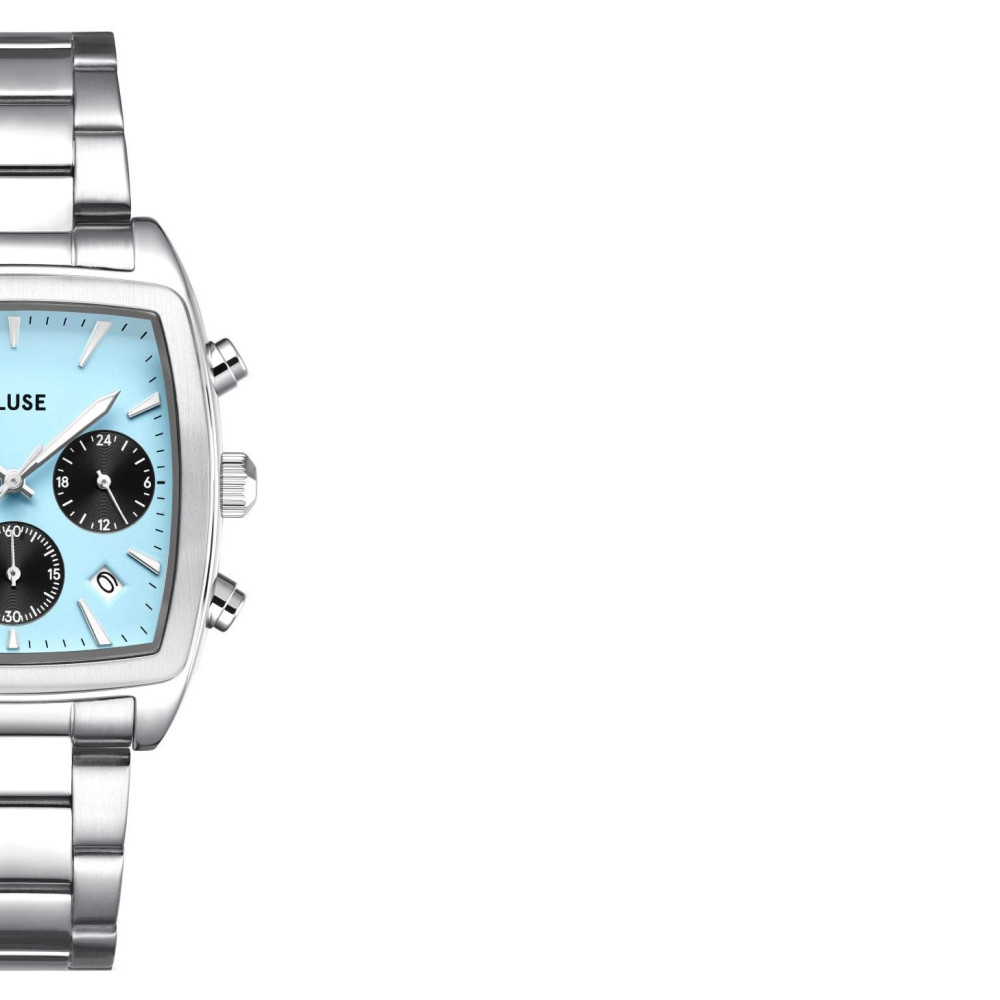 Cluse CW52005 Quartaut Chrono Steel Blue and Black Silver - zegarek męski 6