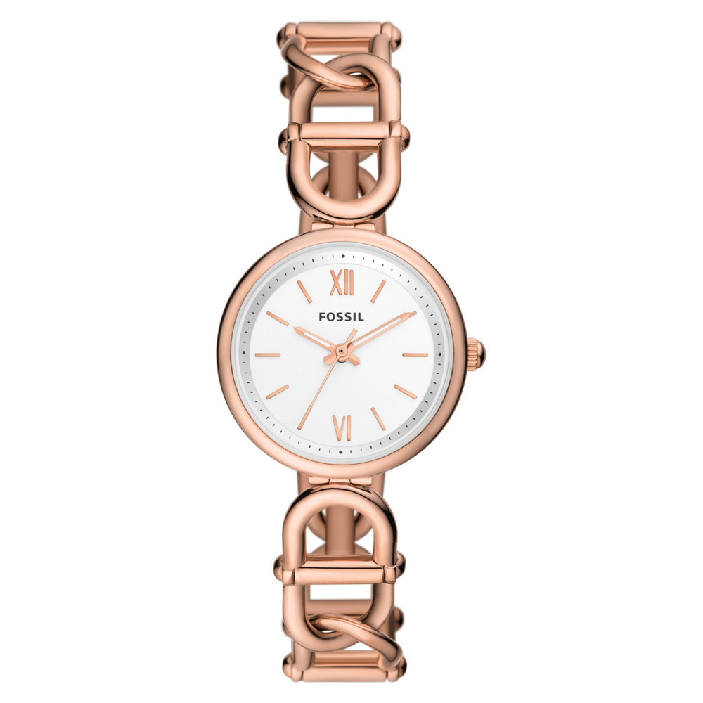 Fossil ES5273 CARLIE SIGNATURE CHAIN Gold Stainless Steel 30mm - zegarek damski 1