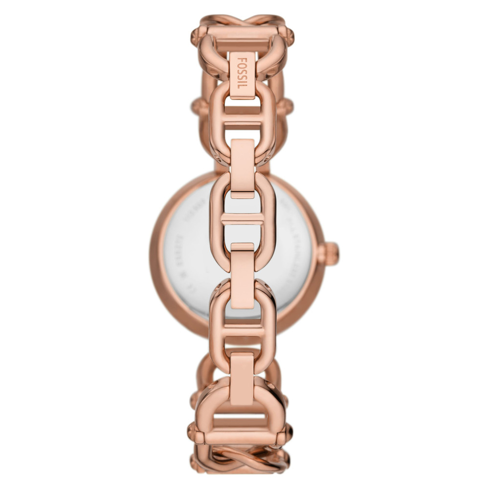 Fossil ES5273 CARLIE SIGNATURE CHAIN Gold Stainless Steel 30mm - zegarek damski 8