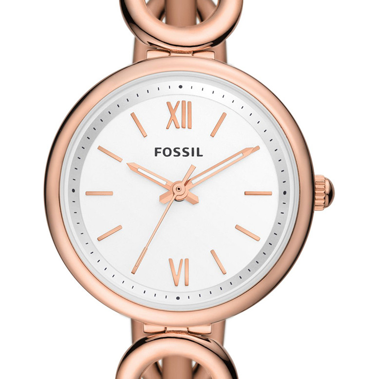 Fossil ES5273 CARLIE SIGNATURE CHAIN Gold Stainless Steel 30mm - zegarek damski 2