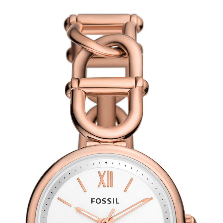 Fossil ES5273 CARLIE SIGNATURE CHAIN Gold Stainless Steel 30mm - zegarek damski 3