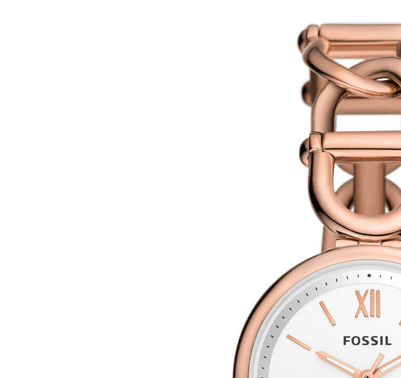 Fossil ES5273 CARLIE SIGNATURE CHAIN Gold Stainless Steel 30mm - zegarek damski 4