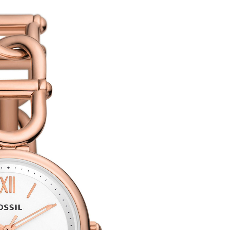 Fossil ES5273 CARLIE SIGNATURE CHAIN Gold Stainless Steel 30mm - zegarek damski 5