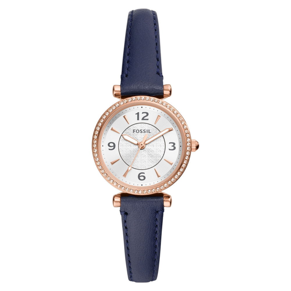 Fossil ES5295 CARLIE Blue LiteHide™ Leather Strap 28mm - zegarek damski 1
