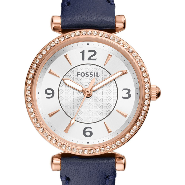 Fossil ES5295 CARLIE Blue LiteHide™ Leather Strap 28mm - zegarek damski 2