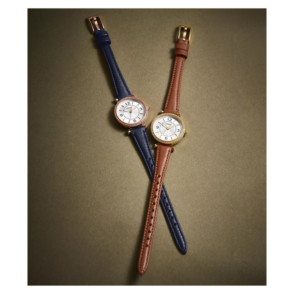 Fossil ES5295 CARLIE Blue LiteHide™ Leather Strap 28mm - zegarek damski 9
