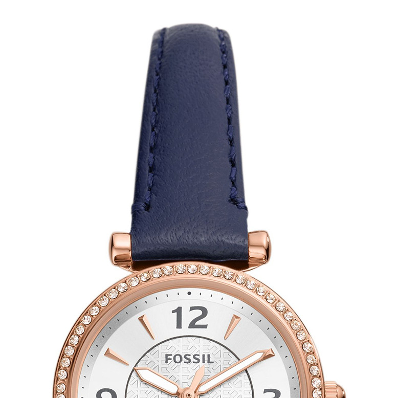 Fossil ES5295 CARLIE Blue LiteHide™ Leather Strap 28mm - zegarek damski 3