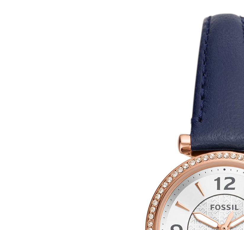 Fossil ES5295 CARLIE Blue LiteHide™ Leather Strap 28mm - zegarek damski 4