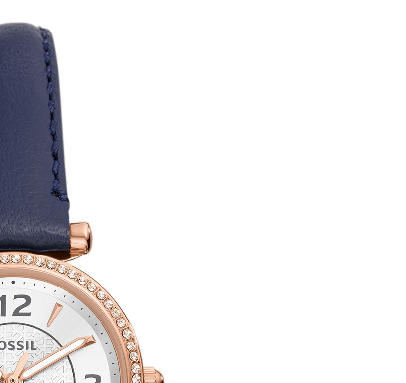 Fossil ES5295 CARLIE Blue LiteHide™ Leather Strap 28mm - zegarek damski 5