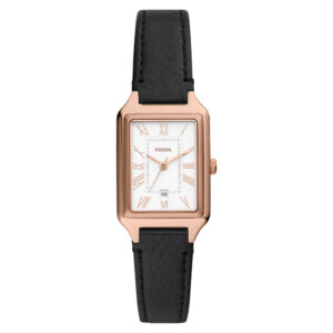 Fossil ES5310 RAQUEL Black LiteHide™ Leather Strap 23mm - zegarek damski