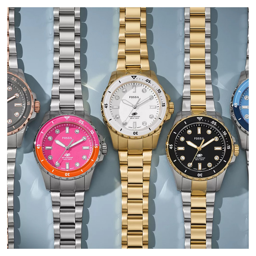 Fossil ES5350 BLUE DIVE Gold Stainless Steel 36mm - zegarek damski 9