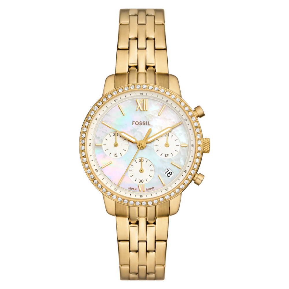 Fossil ES5358 NEUTRA CHRONO Gold Stainless Steel 36mm - zegarek damski 1