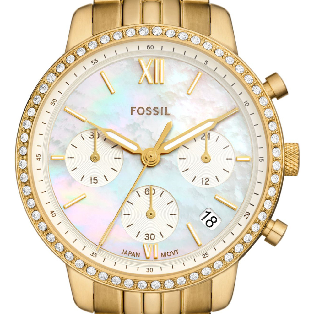 Fossil ES5358 NEUTRA CHRONO Gold Stainless Steel 36mm - zegarek damski 2