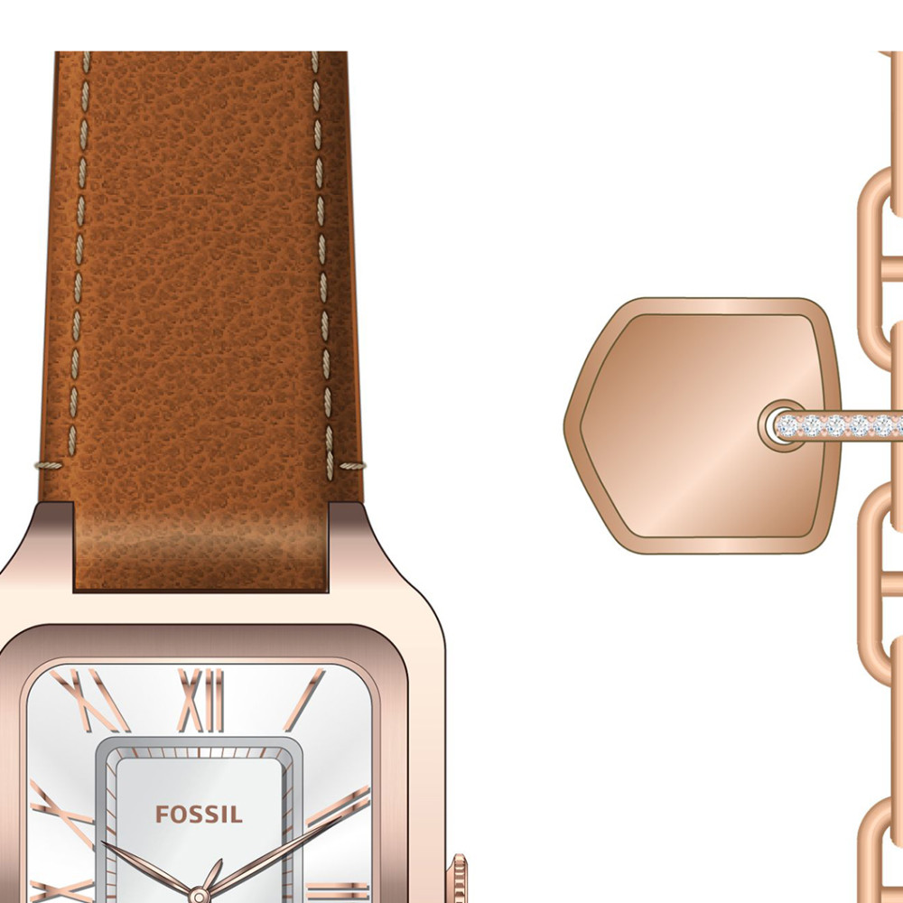 Fossil ES5377SET Brown Leather Strap Gift Set 23mm - zegarek damski 3