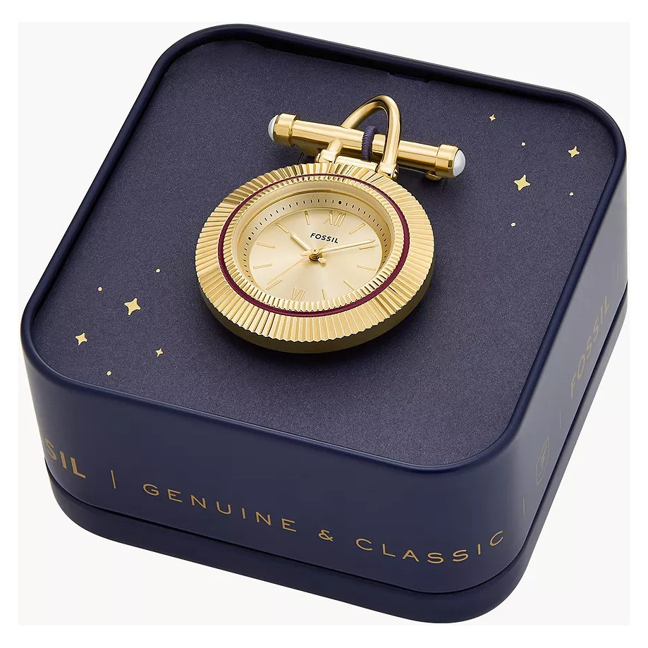 Fossil ES5384 Three-Hand Gold-Tone Stainless Steel Watch Brooch - zegarek damski 8