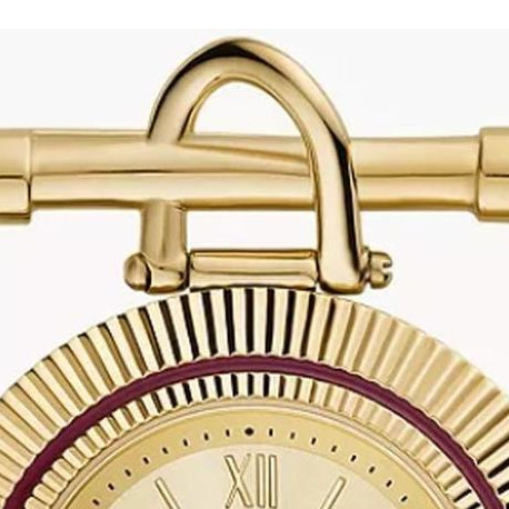 Fossil ES5384 Three-Hand Gold-Tone Stainless Steel Watch Brooch - zegarek damski 3
