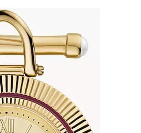 Fossil ES5384 Three-Hand Gold-Tone Stainless Steel Watch Brooch - zegarek damski 5