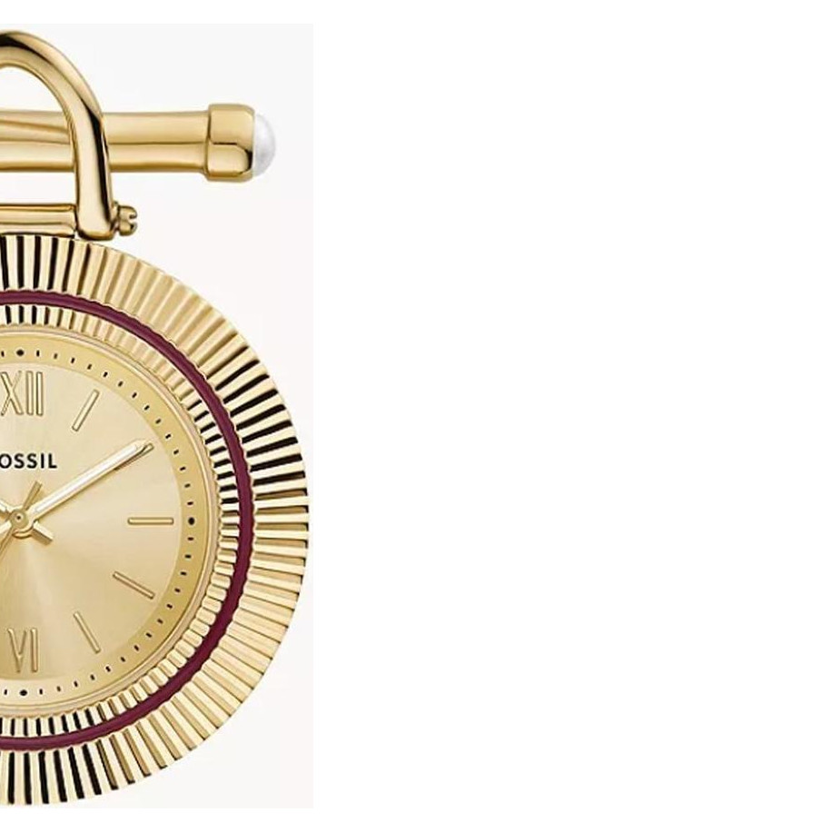 Fossil ES5384 Three-Hand Gold-Tone Stainless Steel Watch Brooch - zegarek damski 6