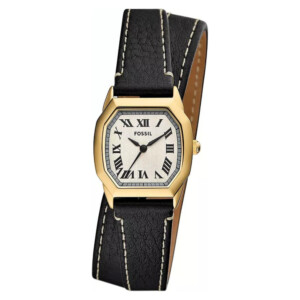 Fossil ES5404 Harlow Black Leather Strap 27mm - zegarek damski
