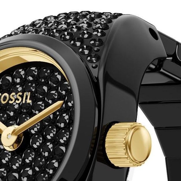 Fossil ES5449 w formie pierścionka w kolorze czarnym - zegarek damski 3