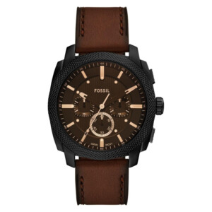 Fossil FS6101 Machine Chronograph Brown Leather Strap 44mm - zegarek męski