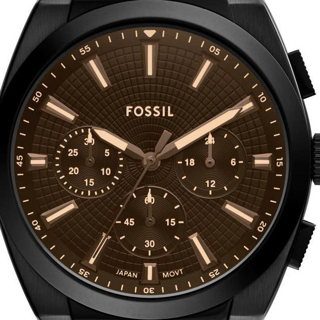 Fossil FS6108 Everett Chronograph Brown Leather Strap 44mm - zegarek męski 2