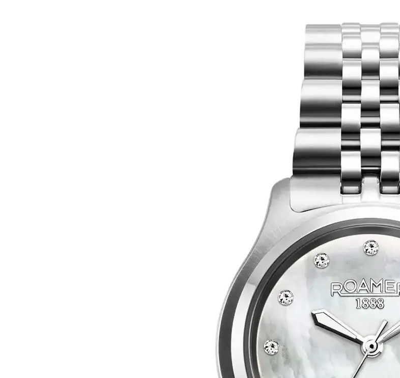 Roamer Cassandra Diamond 626847 41 89 20 z diamentami na tarczy - zegarek damski 4